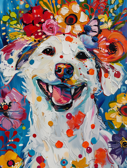 Floral Canine Joy – Præmie Mal Efter Tal Kit - Denmark
