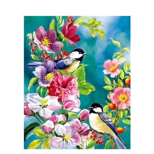 Flower Birds – Præmie Mal Efter Tal Kit - Denmark