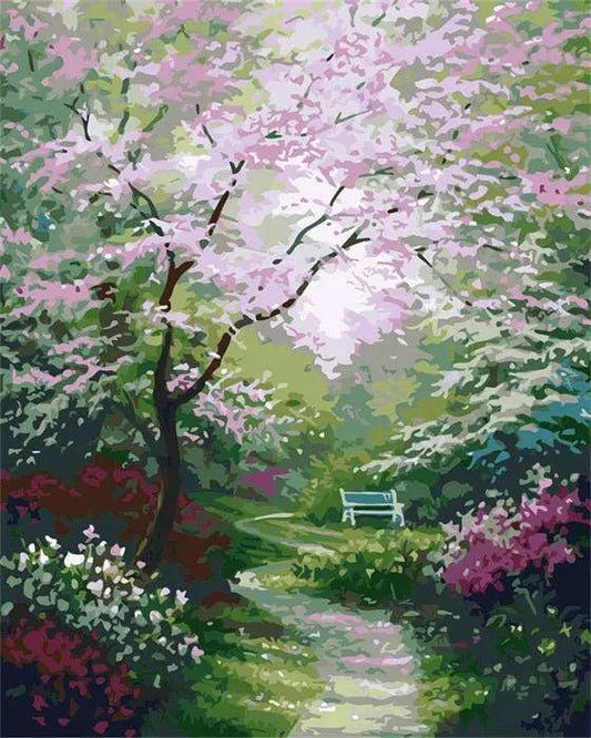 Flower Trees – Præmie Mal Efter Tal Kit - Denmark