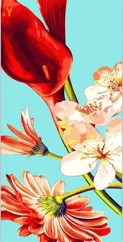 Flowers Vertical – Præmie Mal Efter Tal Kit - Denmark