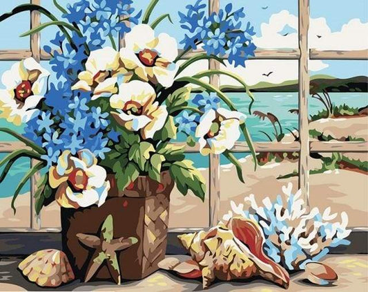 Flowers And Shells – Præmie Mal Efter Tal Kit - Denmark