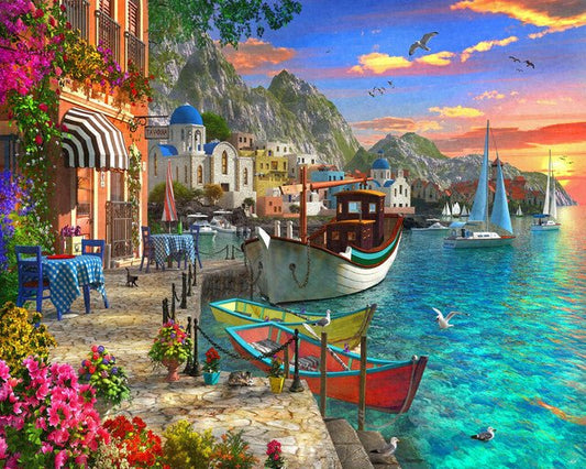 Flowery Harbor – Præmie Mal Efter Tal Kit - Denmark