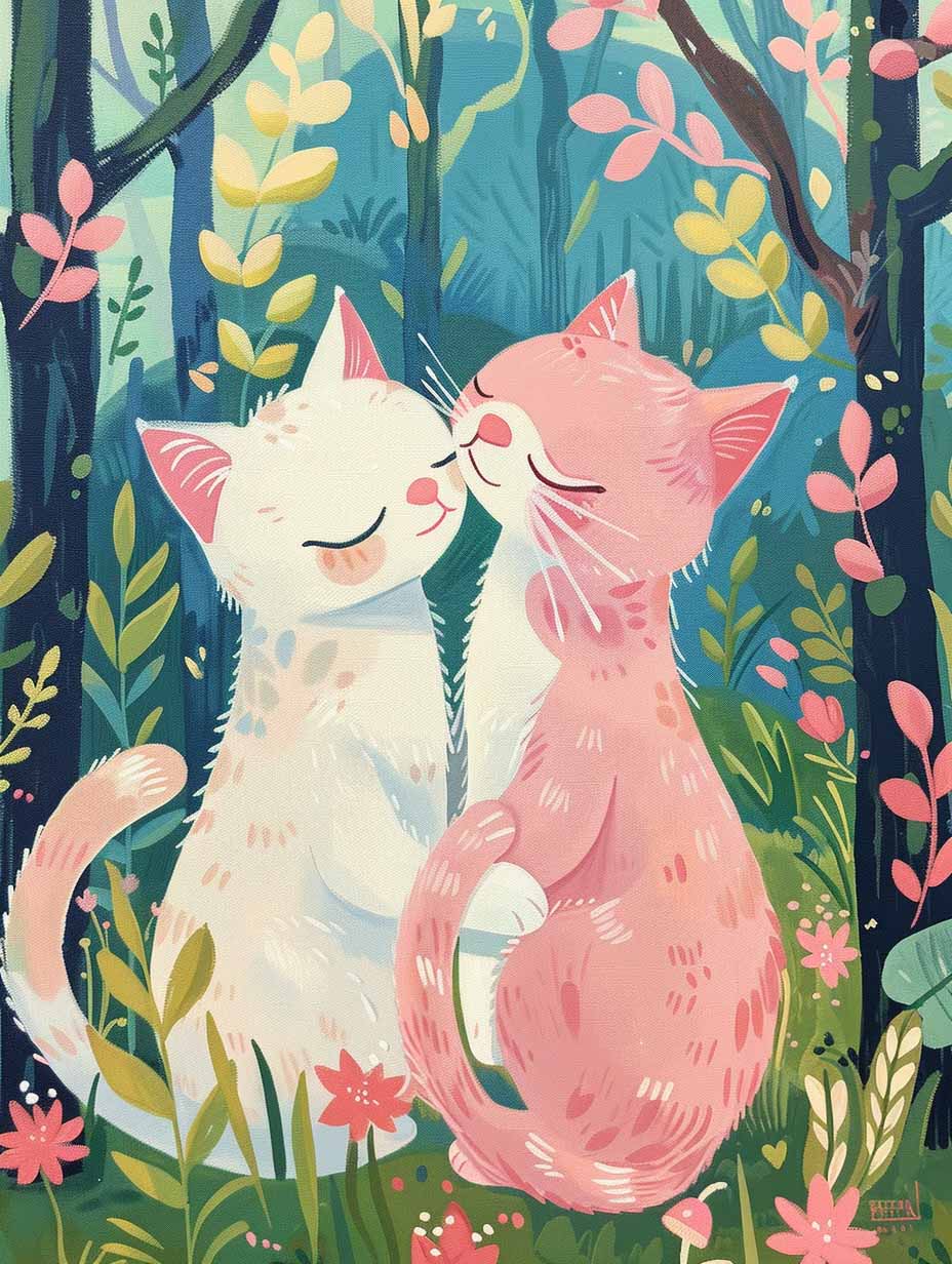 Forest Love Cats – Præmie Mal Efter Tal Kit - Denmark