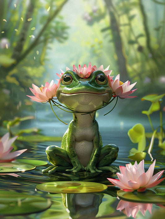 Frog In Blossom Bliss – Eksklusiv Mal på Tal Kit - Denmark