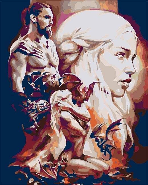 Game Of Thrones Khaleesi og Khal Drogo – Præmie Mal Efter Tal Kit - Denmark