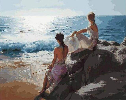 Girls On The Beach – Præmie Mal Efter Tal Kit - Denmark