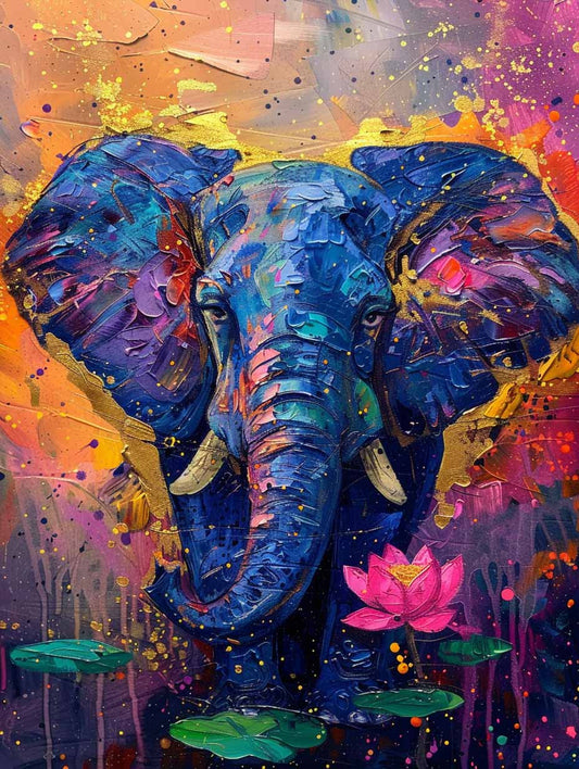Golden Twilight Elephant – Præmie Mal Efter Tal Kit - Denmark