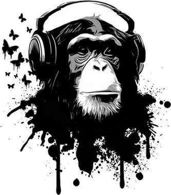 Gorilla med Hovedtelefoner – Præmie Mal Efter Tal Kit - Denmark