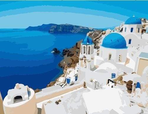Greece Seaview – Præmie Mal Efter Tal Kit - Denmark