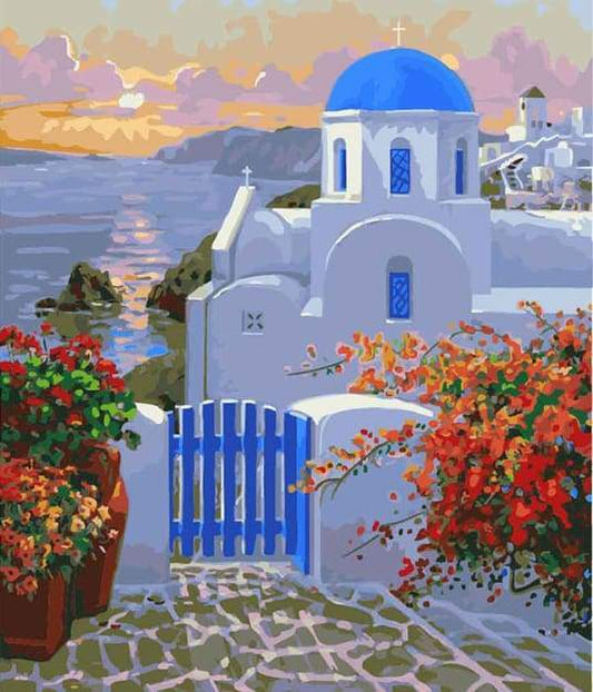 Greek Villa – Præmie Mal Efter Tal Kit - Denmark