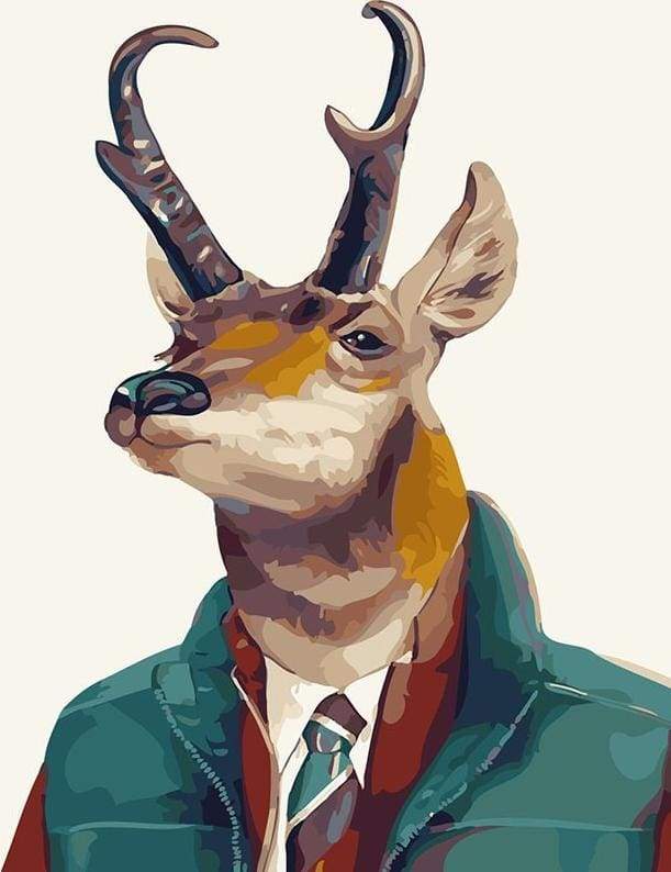 Head Deer Dandy – Præmie Mal Efter Tal Kit - Denmark