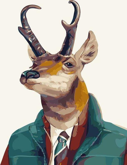 Head Deer Dandy – Præmie Mal Efter Tal Kit - Denmark