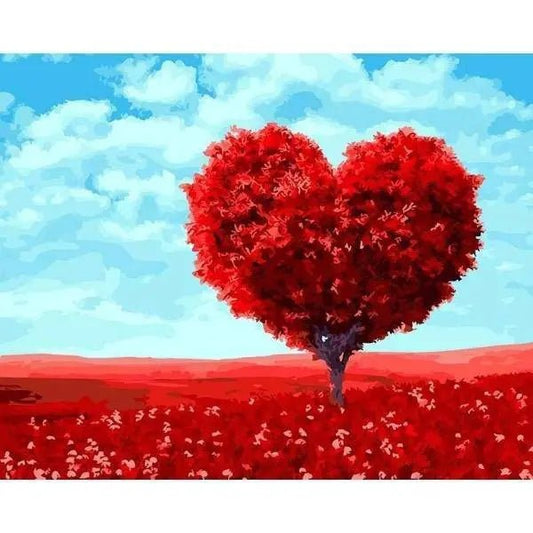 Heart Tree – Præmie Mal Efter Tal Kit - Denmark