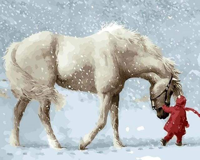 Hest i Sne – Præmie Mal Efter Tal Kit - Denmark