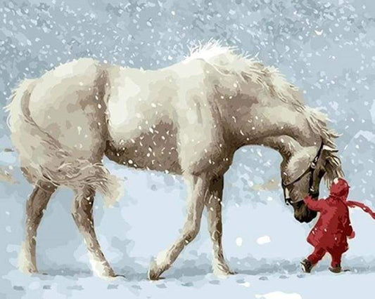 Hest i Sne – Præmie Mal Efter Tal Kit - Denmark