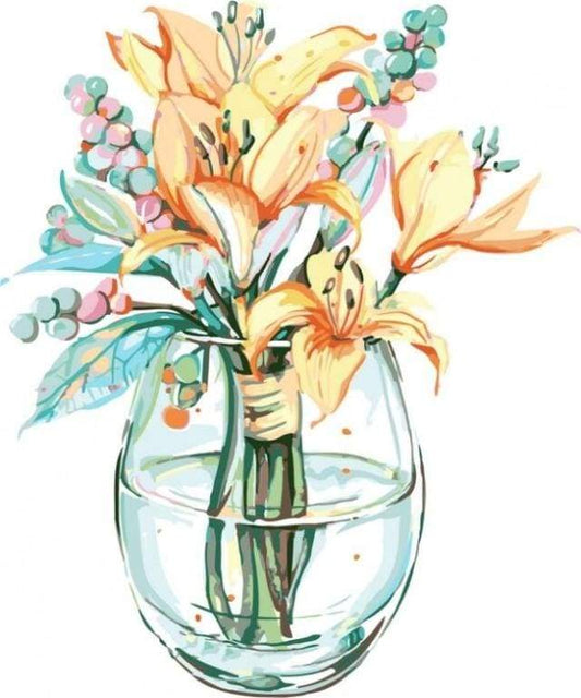 Lilies In Bottle – Præmie Mal Efter Tal Kit - Denmark