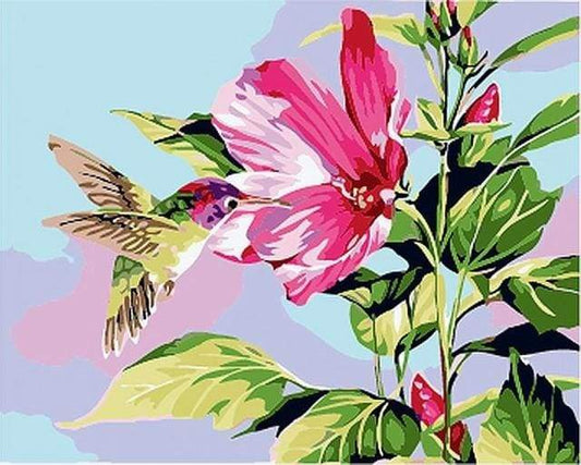 Lille Kolibri i Blomster – Præmie Mal Efter Tal Kit - Denmark