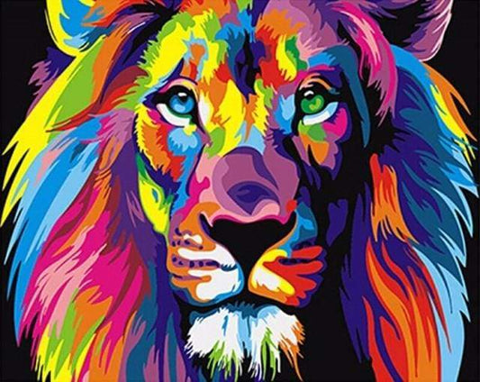 Lion Pop Art – Præmie Mal Efter Tal Kit - Denmark