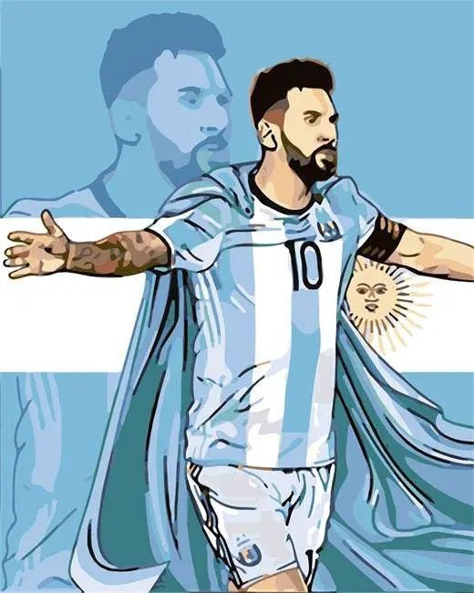 Lionel Messi – Præmie Mal Efter Tal Kit - Denmark