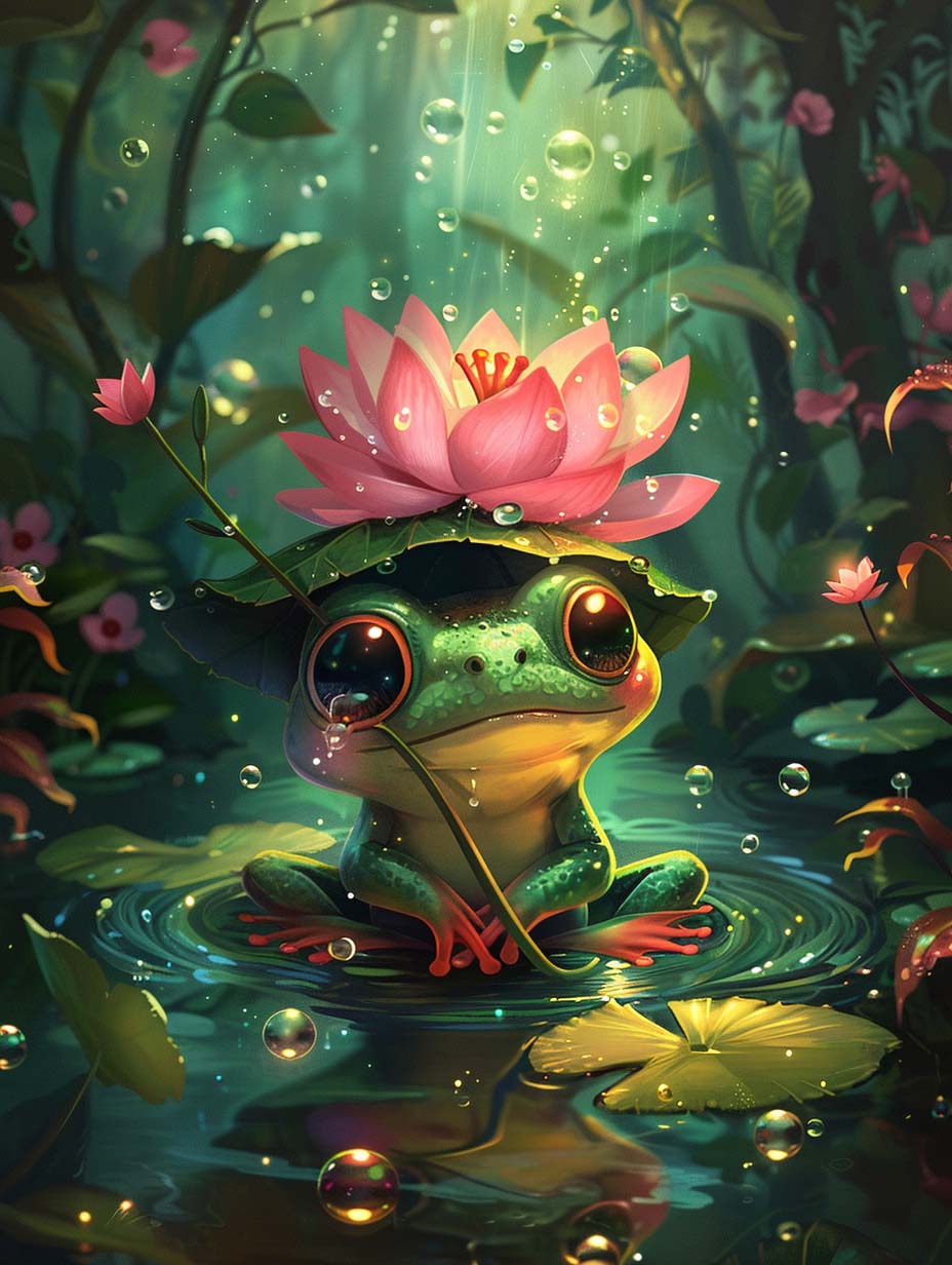 Lotus Krone i Regnen – Præmie Mal Efter Tal Kit - Denmark