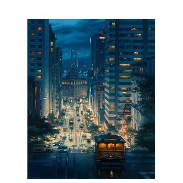 Modern Abstract City – Præmie Mal Efter Tal Kit - Denmark