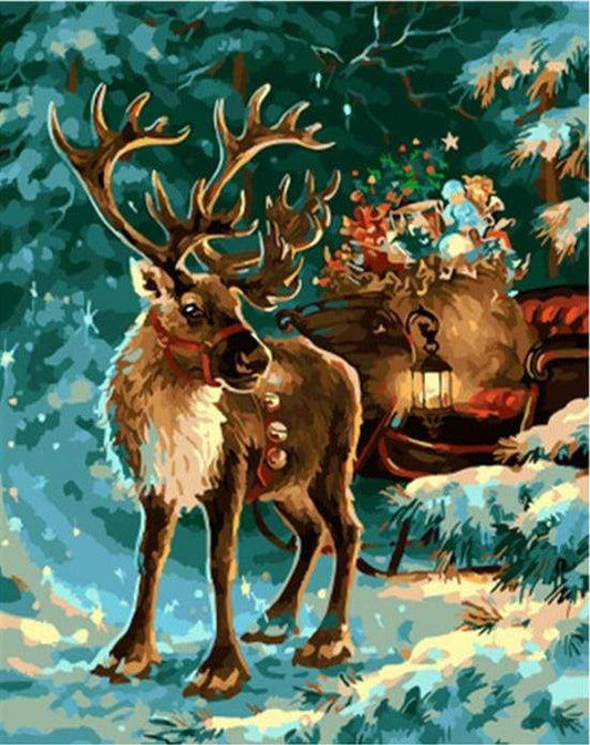 Moose Christmas – Præmie Mal Efter Tal Kit - Denmark