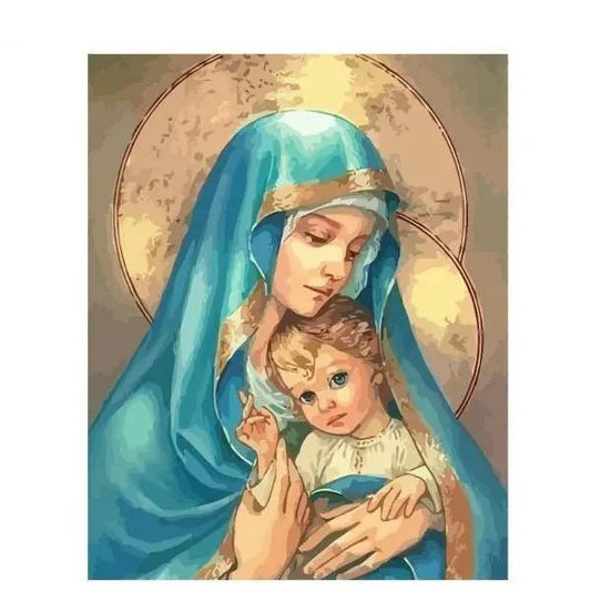 Mor Maria og Jesus – Præmie Mal Efter Tal Kit - Denmark