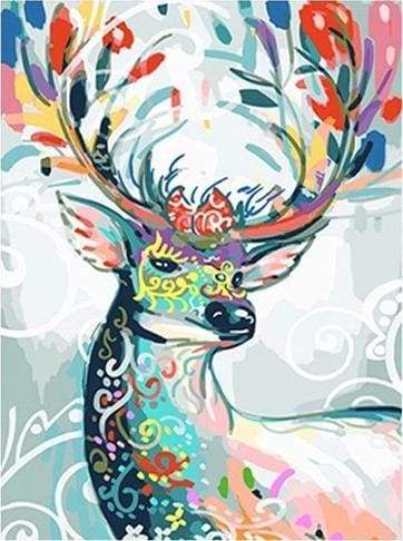 Multicolor Deer – Præmie Mal Efter Tal Kit - Denmark
