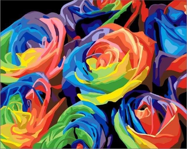 Multicolor Roses – Præmie Mal Efter Tal Kit - Denmark