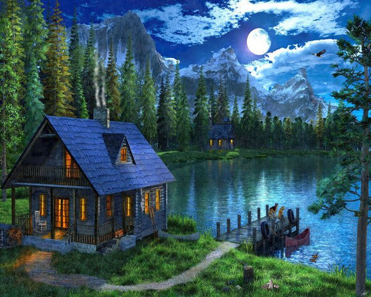 Nocturnal Lake – Præmie Mal Efter Tal Kit - Denmark