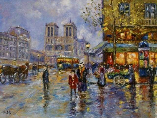 Notre Dame Vintage i Paris – Præmie Mal Efter Tal Kit - Denmark