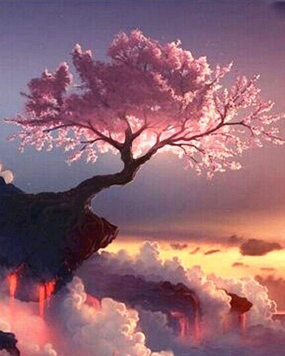 Pink Tree – Præmie Mal Efter Tal Kit - Denmark
