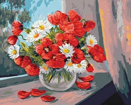 Poppies And Daisies – Præmie Mal Efter Tal Kit - Denmark