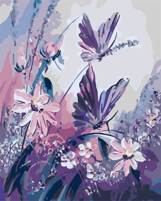 Purple Butterfly – Præmie Mal Efter Tal Kit - Denmark