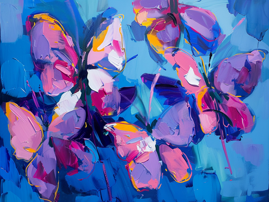 Purple Passion Abstract Sommerfugle Mal på Tal Kit – Udtryk Din Kreativitet - Denmark