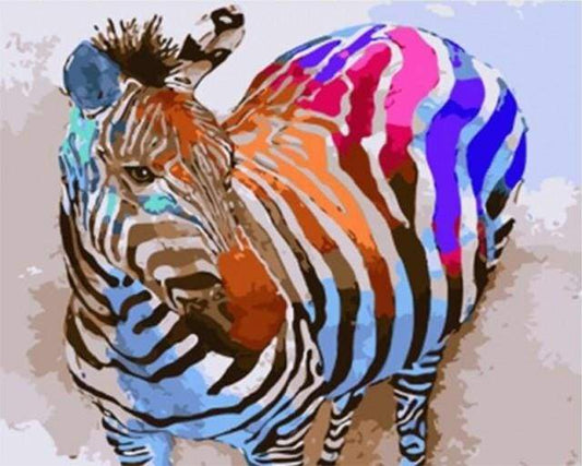 Rainbow Zebra – Præmie Mal Efter Tal Kit - Denmark