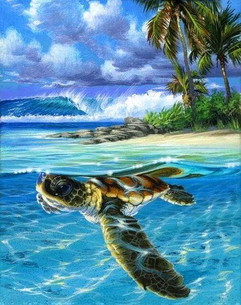 Relaxing Turtle – Præmie Mal Efter Tal Kit - Denmark