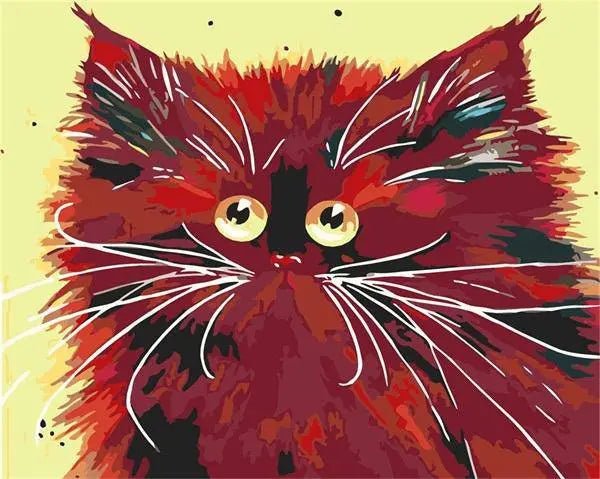 Rød Ansigt Kat – Præmie Mal Efter Tal Kit - Denmark