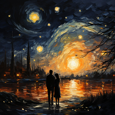 Romantisk Solnedgang Van Gogh – Præmie Mal Efter Tal Kit - Denmark