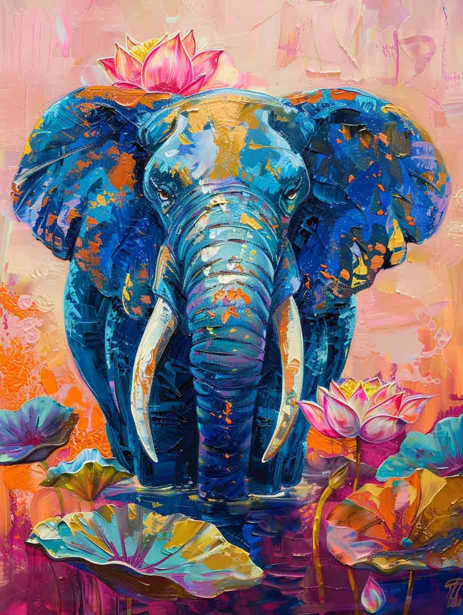 Royal Blue Elephant – Præmie Mal Efter Tal Kit - Denmark