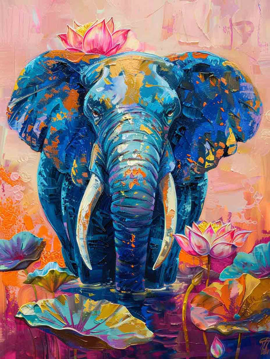 Royal Blue Elephant – Præmie Mal Efter Tal Kit - Denmark