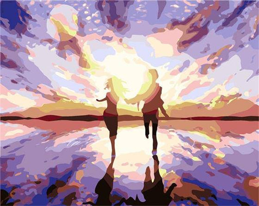 Running Beauty Towards Sun – Præmie Mal Efter Tal Kit - Denmark