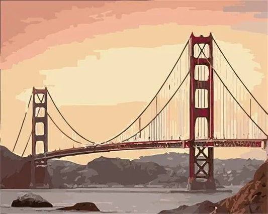San Francisco Golden Gate Bridge – Præmie Mal Efter Tal Kit - Denmark