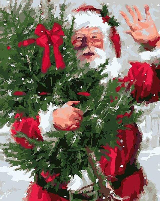 Santa og Juletræ – Præmie Mal Efter Tal Kit - Denmark