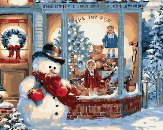 Snowman og Butik – Præmie Mal Efter Tal Kit - Denmark