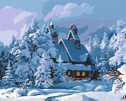 Snowy House – Præmie Mal Efter Tal Kit - Denmark