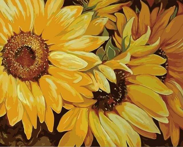 Solblomst i Fuld Blomst – Præmie Mal Efter Tal Kit - Denmark
