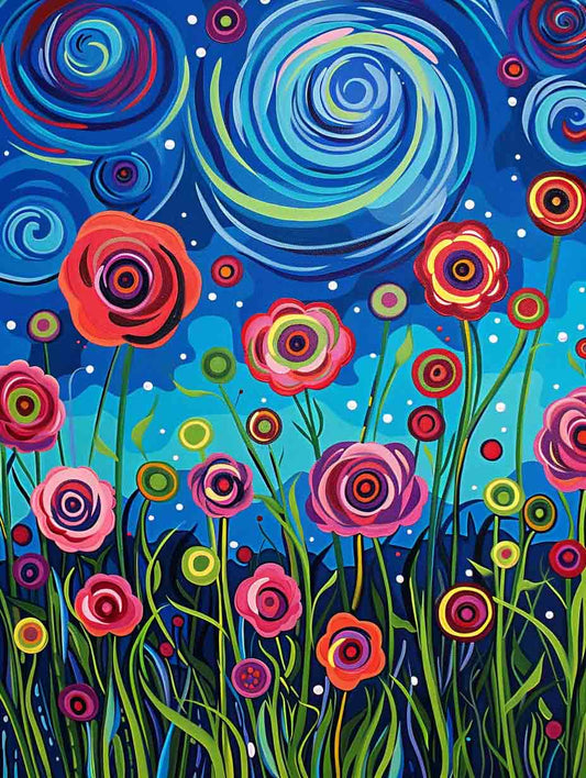Spiral Fantasy Garden – Præmie Mal Efter Tal Kit - Denmark