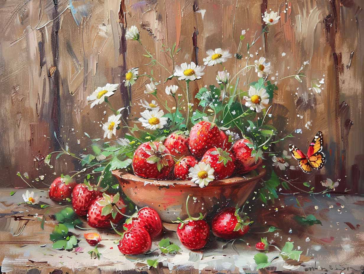 Strawberry Bliss – Maling efter Nummer Sæt - Denmark