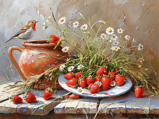 Strawberry Blossom – Maling efter Tal Sæt - Denmark